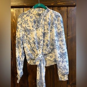 Renuar Blue/White Floral Blouse